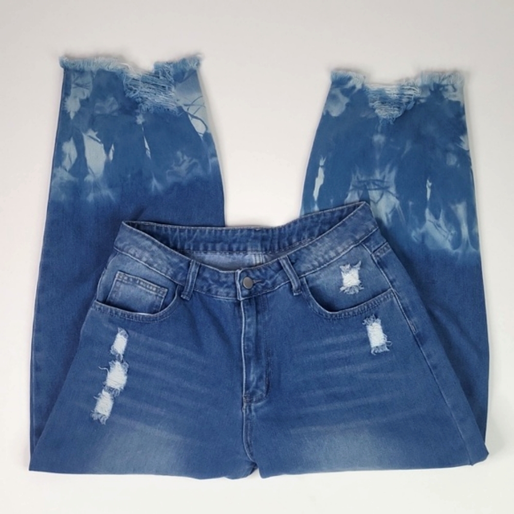 Bleach Washed Barrel Jeans Grungecore Hippiecore